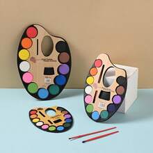 (Paint+Brush)Beginner Watercolor Powder Solid Watercolor Paint Set Art Watercolor DIY Painting Graffiti Can Be Water Watercolour Paint Set, Paint Blocks For Children,12 Colors Watercolor Block Perfect For Kids, Art Supplies For Beginners - Multicolor - View 3