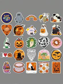 50pcs - Halloween Graffiti Personalized Cartoon Stickers, DIY Skateboard Cup Luggage Stickers Waterproof Home Decoration, Car Decoration, Bedroom Decoration, Party Gifts, Holiday Gifts, Halloween Gifts, Adhesive Materials