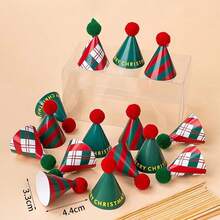 15/30PCS Random Color Various Mini Birthday Top Hat, Decorated Cartoon Cute Birthday Top Hat Valentine Gift Gift Random Color, Valentine's Day Decorative Hat Plug-In Happy Birthday Flag Planting,Halloween Party Decoration, Christmas Party Decoration