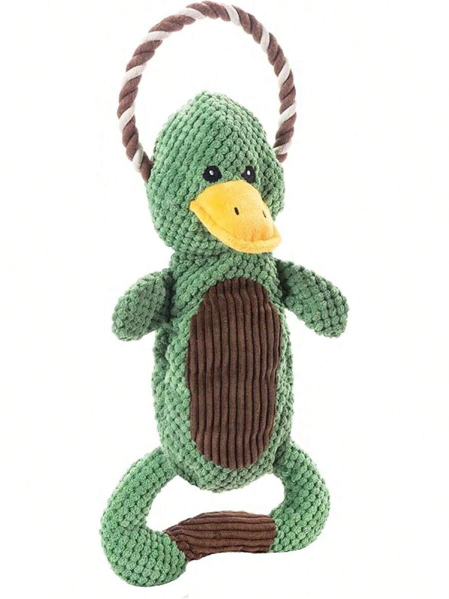 Outward Hound Ranch Roperz Cow Plush Squeaky Dog Toy - 脆皮鴨 - 查看 1