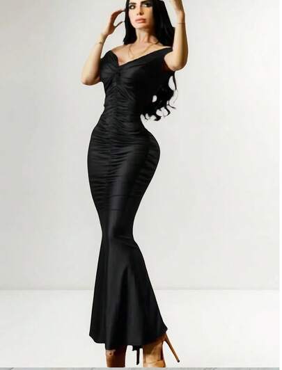 Vestido Largo Elegante Tipo Sirena Para Dama, Vestido Fiesta de noche