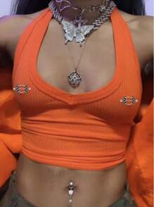 CIZME 1pair Funky Stainless Steel Spider Octopus Bat 14G Nipple Rings For Women Halloween 14 Gauge Nipple Stud Barbell 16mm Nipple Piercing Jewelry Body Piercing