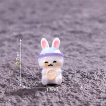 6 Stücke Halloween & Weihnachts Astronauten-Kaninchen Heim Tier Harz Kunsthandwerk Miniaturdekoration Landschaft Accessoires zum selbermachen