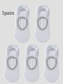 1/3/5/9双春夏女士薄款随机运动袜镂空瑜伽普拉提硅胶防滑适合室内健身有氧运动跑步拉伸运动带抓地袜 - 彩色 - 查看 10