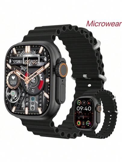 Microwear Reloj inteligente unisex con monitoreo de frecuencia cardíaca/oxígeno en sangre/sueño, podómetro, seguimiento de calorías, 100 modos deportivos, pantalla táctil HD de 2.01", compatible con Android e iOS, larga duración de la batería