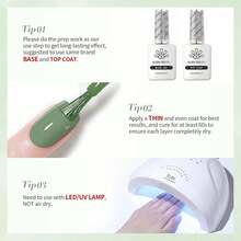 Sheer Milky White Gel Polish - Jelly Nail Polish For Natural French Manicures, HEMA-Free Translucent Builder Gel For Nail Extensions, Soak Off UV/LED Gel With Brush (15ml/0.54oz) - Oliver Green - 查看 8