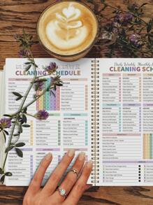 BUBU 2025 年计划表每日清洁时间表、家务、每日/每周/每月清洁清单、办公用品、妈妈的家庭笔记、成人日历、黑白设计高效清洁计划清洁日志笔记本学校/办公用品返校 - 彩色 - 查看 3