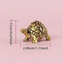Brass Turtle Home Decor: Adorable Brass Turtle Statue, No Electricity Needed, Suitable For Living Room And Office, Perfect Gift For Animal Lovers And Home Decor Enthusiasts - Gold - View 2
