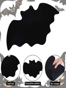 4 件万圣节蝙蝠形状餐垫、刀叉架、杯垫、糖果架，适用于家庭、厨房、酒店、酒吧、咖啡厅、餐厅等场合，完美搭配万圣节、节日派对等，营造节日气氛