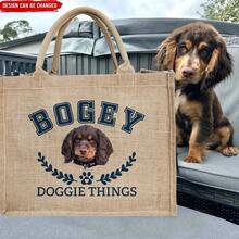 Personalized Name Holiday Woven Tote Bag - Bridesmaid Tote Bag - Reusable Gift Bag - Matching Wedding Favor - Holiday Woven Tote Bag - Christmas Gift - Merry Christmas - Multicolor - View 5