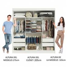 Ropero Doble Madesa Reno 3 Puertas Corredizas Con Espejos Color Blanco - Blanco - Ver 6