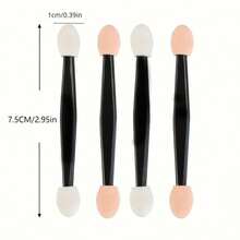 50支/100支装专业海绵棒眼影刷，双头眼影刷，女士化妆刷，7.5厘米/2.95英寸，旅行必备，情人节礼物，价格实惠，旅行化妆刷，女士礼物，化妆师，专业全套化妆工具 - 黑色 - 查看 5