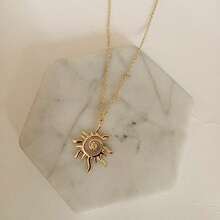 1pc Minimalist Geometric Asymmetrical Personalized Metal Texture Necklace For Women - Gold - View 3