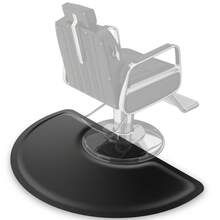 Salon Chair Anti-Fatigue Floor Mat For Barber Shop - 3'x5' Black Semi Circle For Hair Stylist - 1/2" Thick Standing Mat - Black - View 1