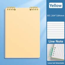 A5/B5/A4 Flip Up Loose-Leaf Notebook,60 Sheets,Detachable Horizontal Line Inner Page Notepad,Waterproof PP Cover,60 Pages,Office And School Supplies - Multicolor - View 31