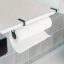 1 Piece Stainless Steel Paper Towel Holder For Under Cabinet Use, Kitchen Paper Towel Holder, Paper Towel Roll Dispenser, Wall Mount Without Drilling - màu đen - Xem 6