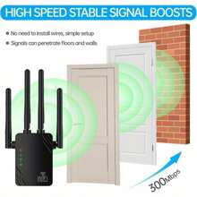 WiFi Extender/Repeater,360° Full Coverage, Internet Booster - With Ethernet Port, Quick Setup, Home Wireless Signal Booster - UK Plug(220-240V) - View 4