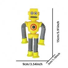 创意减压玩具伸缩管机器人拼图卡通吸盘伸缩管（部分颜色和图案随机），适合3岁以上儿童，生日礼物，圣诞礼物 - 彩色 - 查看 3