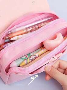 3D Kawaii Pencil Case Girls Decompression Pen Pouch Cute Waterproof School Supplies Aesthetic Organizer Box Students Stationery , Back To School Gifts - Multicolor - View 6