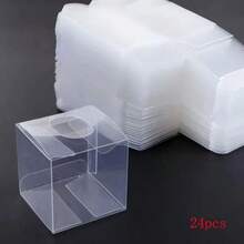 12个装 9*9*9厘米/3.54*3.54*3.54英寸PVC方形透明糖果礼盒巧克力糖果盒首饰收纳盒婚礼圣诞包装礼品盒母鸡派对袋