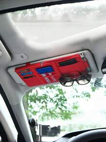 Car Sun Visor Card Holder, Car Storage Hanging Bag, Suitable For Storing Documents, Bills And Other Small Items Of The Document Bag, Multiple Card Slot Design, Easy To Take, Simple Installation For Women Storage Organizer Travel Essentials Back To School Dormitory Storage