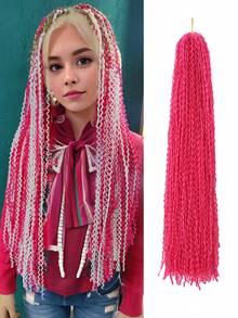 长款波浪卷曲微型ZIZI盒式辫子，扭曲高端合成钩编波浪微型非洲小3S盒式辫子，适合女性和女孩 - 彩色 - 查看 4