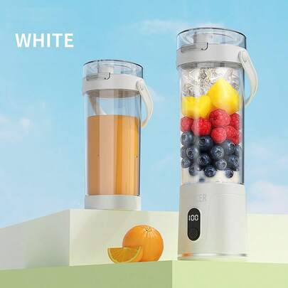 Rechargeable Mini Blender With Handle – 20oz Portable Juicer Cup With Sip Spout & Leakproof Lid, Compact & Stylish Smoothie Maker For Travel, Gym, Office & Daily Fruit Blends, Perfect Gift For Any Occasion(White)