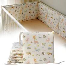 Barrera de seguridad para bebé, Cubierta de barandilla de cuna para bebé, Juego de ropa de cama para bebé, Cojines de esquina para cuna, Almohadillas protectoras de colores variados (6 piezas)