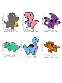 1/6 Stück Cartoon Kreativ Dinosaurier Pterodaktylus Triceratops Brosche, Legierung Öltropfen Abzeichen Bekleidungszubehör Taschendekoration, Spaßstecknadeln, Anstecknadel, Cap-Pins, Schulranzen-Pins