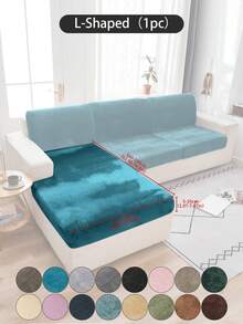 1 pieza Funda de cojín de sofá de peluche de zorro plateado gris oscuro, minimalista clásica, funda protectora decorativa a prueba de polvo de unicolor y elástica, adecuada para hotel, dormitorio, decoración de sala de estar, decoración de habitación, negro, gris claro, caqui, decoración de otoño, decoración de habitación, vuelta al colegio, útiles escolares