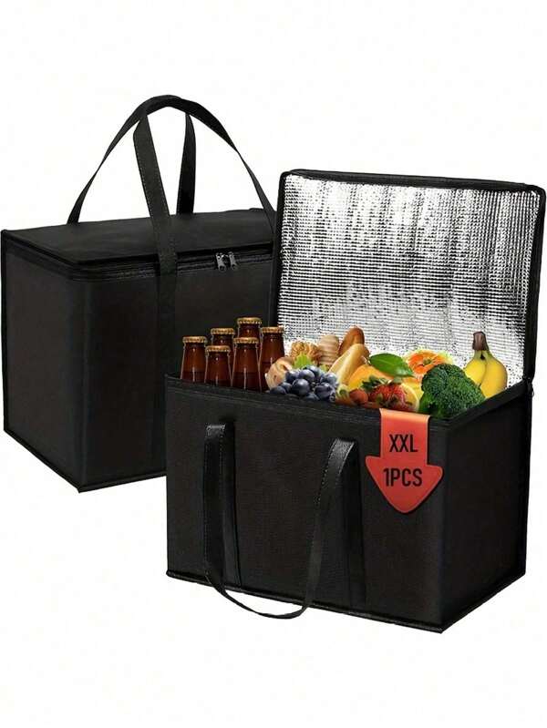 Insulated Food Delivery Bag - Pizza Delivery Bags With Large Capacity, Reusable, Soft Cooler, Hot & Cold Takeout, Lightweight, Sturdy Zipper, Foldable, Stands Upright, Warming Bag For Hotel/Commercial Useback To School School Stuff Bag For School Work Lunch Bag For Women Cooler Bag Picnic Accessories School Accessories