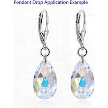 .20pcs Czech Faceted Crystal Pear Chandelier Pendant Suncatcher 22mm 0.87 Inch April Clear AB Birthstone Loose Drop Beads For Jewelry Craft Making CCE2