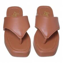 Women's Papete Flip Flop With Delta Wing Flatform - Rust Brown - View 2
