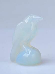 CUPIDCRYSTAL 1pc Black Obsidian Carved Crow, Quartz Crystal Crow, Mini Crystal Ornament