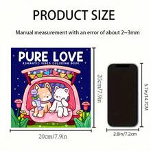 دفتر تلوين بموضوع الحب الخالص، 30 صفحة، كتاب تلوين لرسوم كرتونية للحيوانات المحبة والخبرات الرومانسية، كتاب قطة مضحك مناسب كهدية عيد ميلاد أو عيد الميلاد، كتاب تلوين للكبار