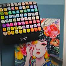 Marcadores De Arte De Dos Puntas A Base De Alcohol Para Colores, 262 Marcadores Permanentes De Colores Con Mezclador Sin Color, Bolígrafos De Micro Punta, Bolso De Marcador Para Colorear De Niños Adultos - Multicolor - Ver 5