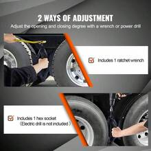 Heavy-Duty H-Shaped RV Tire Wheel Chocks - 2 Sets With Built-In Ratchet Wrench For 3.5" To 12" Tire Space - Stabilizer For Camper And Travel Trailer - Multicolor - View 6