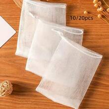 10/20 Pieces Exfoliating Soap Protection Bag With Double Mesh, Bubble Foam Mesh Soap Bag With Drawstring - 10pcs-one Size - View 3