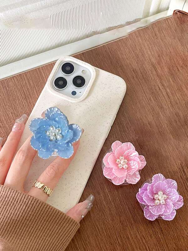 Three Dimensional Flower Phone Airbag Holder, Small Fresh Wind Back Sticker, Extendable Desktop Air Cushion Support Bracket