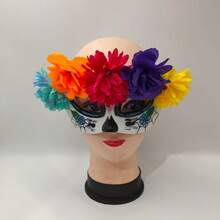 1pc Masquerade Ball Mask, Halloween Ghost Flower Face Mask For Costume Party Performance Prop