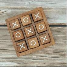 1件 2025新款优雅高品质XO国际象棋，趣味派对双人互动游戏，小型木制井字棋桌面玩具，节日礼物，派对小礼物，生日礼物 - 圣诞礼物 - 万圣节礼物 - 完美礼物 - 彩色 - 查看 5