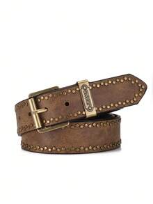 1条男士复古PU皮腰带，适合休闲和日常穿着（含打孔工具），夏季、校园休闲、商务场合、送给男友、丈夫、父亲的男士礼物，日常穿着、时尚、青少年、户外、度假、运动、旅行、街头、波西米亚风、复古秋季、万圣节秋冬配饰，适合青少年、青年、男士、休闲、户外、运动、度假、毕业礼物、生日、日常穿着