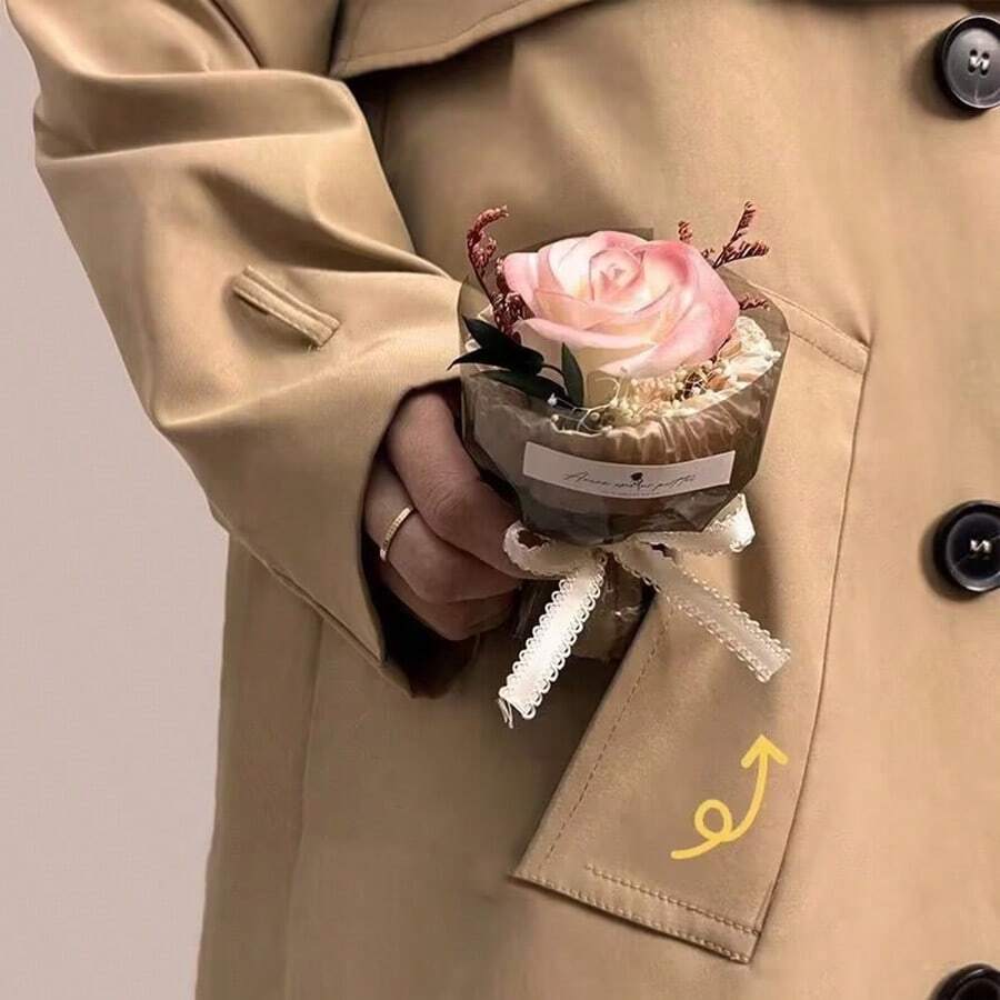 Pocket Rose Soap Flower Bouquet, Mini Preserved Rose Gift, Dried Flower Mini Souvenir, Girlfriend Birthday Decor, Mini Sunflower, Blue Rose, Red Rose, Pocket Romance - Multicolor - View 1