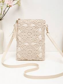 New Small Crossbody Bag For Women, Niche Beach Side Versatile Shoulder Bag, Fashionable Mini Square Envelope Bag, Versatile Ins Casual Crossbody Vacation Beach Bag