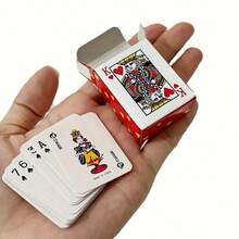 1 Sets Of Cute Mini Playing Cards (With Game Dice), Mini Collectible Poker, Interactive Games, Party Games, Holiday Games, Creative Little Gifts, Festive Accessories, Birthday Party Supplies, Suitable For Random Playing Cards Christmas, Halloween, Back To School Season Gifts, Thanksgiving Gifts. - Multicolor - View 2