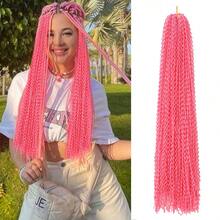 长款波浪卷曲微型ZIZI盒式辫子，扭曲高端合成钩编波浪微型非洲小3S盒式辫子，适合女性和女孩 - 彩色 - 查看 23