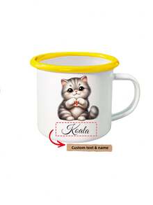 1pc Personalized Name White Mug, Handmade Ceramic Mug, Unique Gift For Special Occasions, Personalized Photo Coffee Mug, Personalized Anniversary Photo Mug,Chic Design - White - View 40