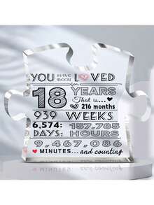 Tấm bảng sinh nhật bằng acrylic, món quà hoàn hảo cho các cô gái 16 và 18 tuổi, vật trang trí quà tặng ngọt ngào, quà kỷ niệm, trang trí phòng ngủ, vật trang trí bàn làm việc, trang trí giỏ quà sinh nhật và quà tặng ngày lễ/Giáng sinh. - trong suốt - Xem 16