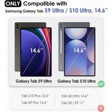Funda tipo portátil Nillkin Carry Go para Galaxy Tab S10 Ultra/S9 Ultra de 14.6" con asa, funda resistente con teclado extraíble retroiluminado, trackpad, soporte vertical/horizontal y cubierta de cámara - Negro - Ver 3