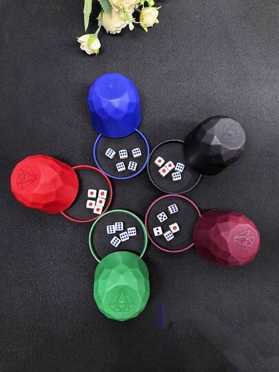 1PC Colorful Silent Dice Shaker Cup With Lid, Diamond Dice Cup Set, Gift Exchange Dice Game, Color Cup Shaker With Base Sieve Cup Shaker, Multi Design For Bars, Nightclubs, And Game Nights, Party Game Toy For Holiday Gatherings And Family Fun